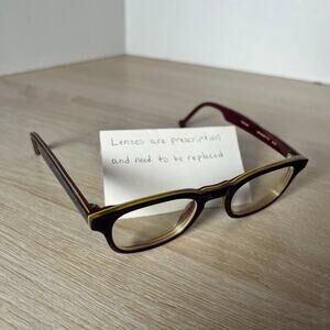 L.A. Eyeworks Masonette 635 One Pair Eyeglasses Dark Purple PARTS ONLY 44-19-121